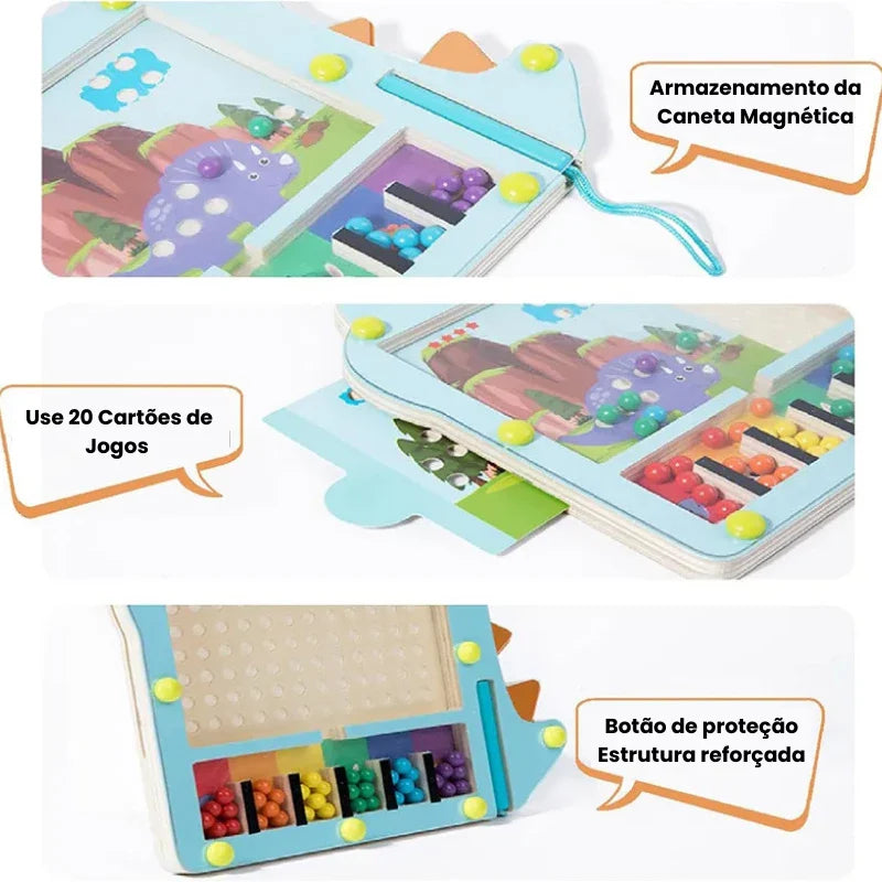 Brinquedo Montessori de Cores Dinossauro Magnético