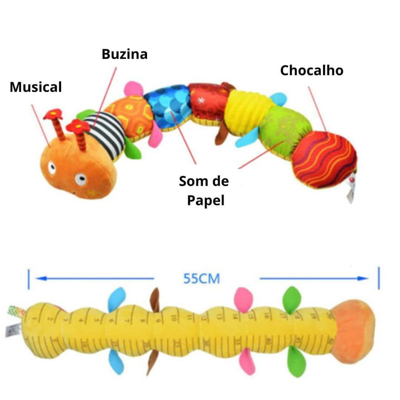 Minhoca Sensorial Musical de Pelúcia