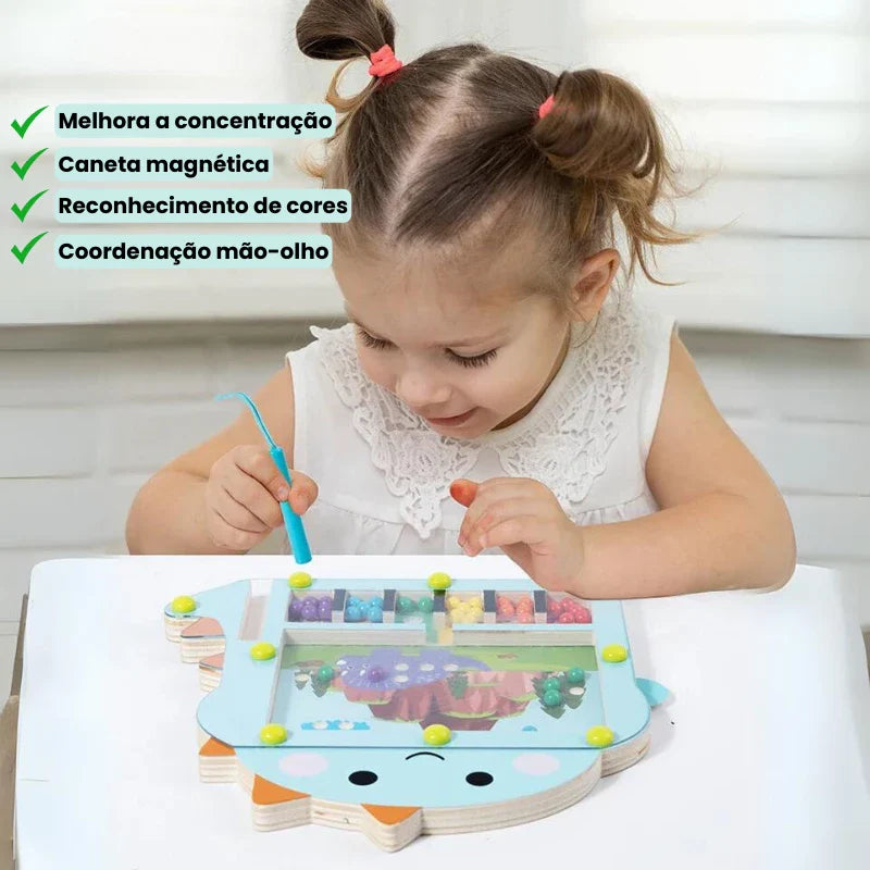 Brinquedo Montessori de Cores Dinossauro Magnético