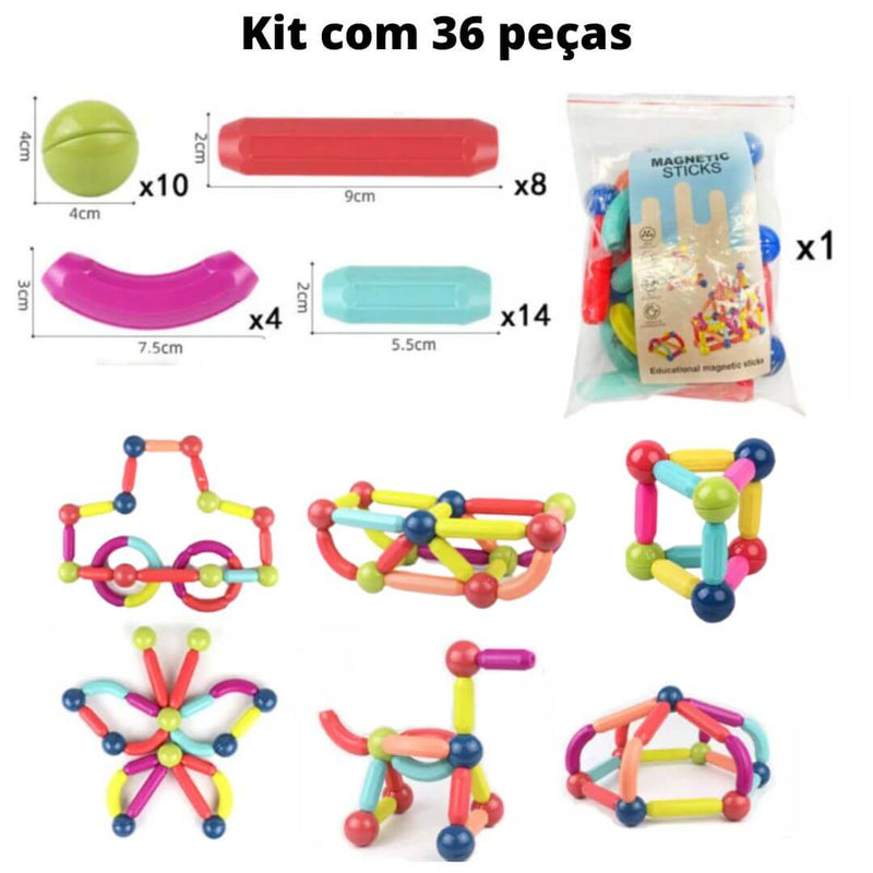 Brinquedo Magnético Toy Montagem e Desenvolvimento Criativo Imagina Kids