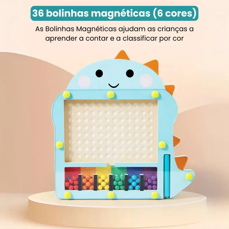 Brinquedo Montessori de Cores Dinossauro Magnético