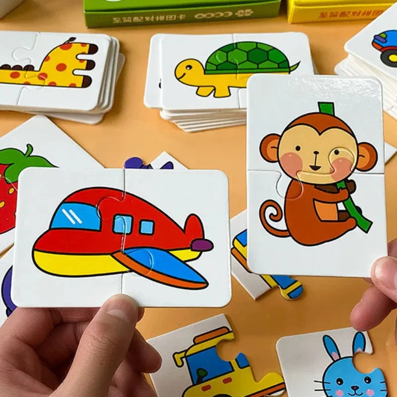 Quebra Cabeça Montessori de 32 Peças Desenhos Divertidos