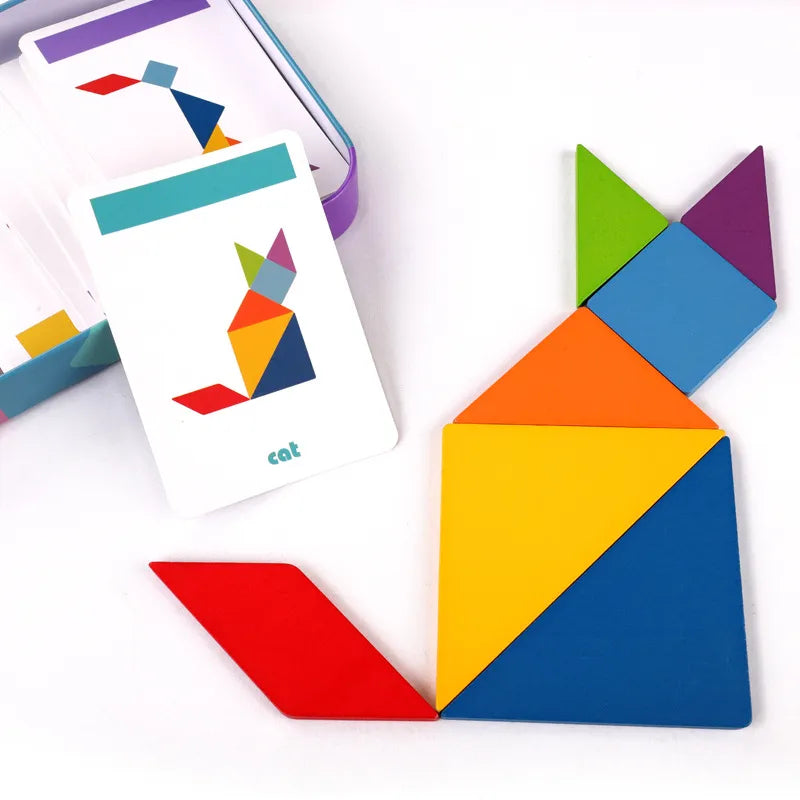 Tangram Colorido - Jogo Educativo Montessori em 3D