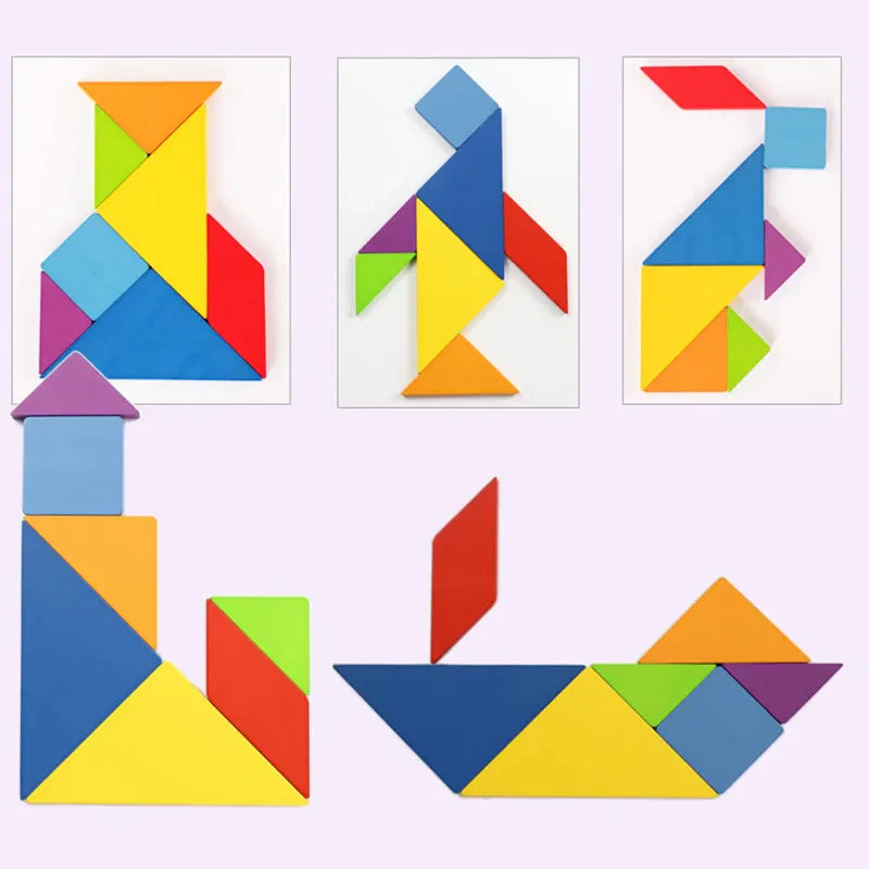 Tangram Colorido - Jogo Educativo Montessori em 3D