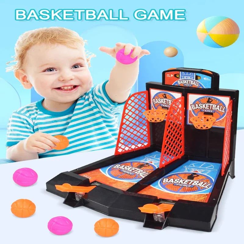 Basquete de Brinquedo Diversão Dupla para Crianças - Jogo de Mesa