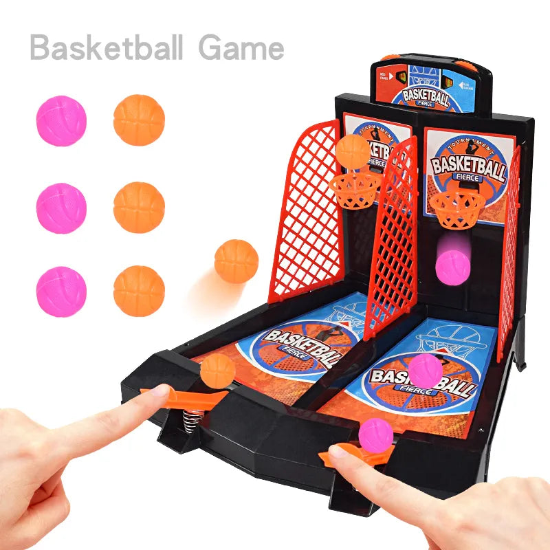 Basquete de Brinquedo Diversão Dupla para Crianças - Jogo de Mesa