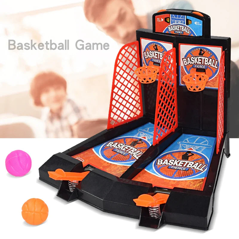 Basquete de Brinquedo Diversão Dupla para Crianças - Jogo de Mesa