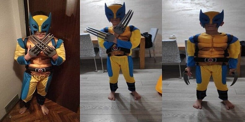 Fantasia Wolverine Infantil com Enchimento